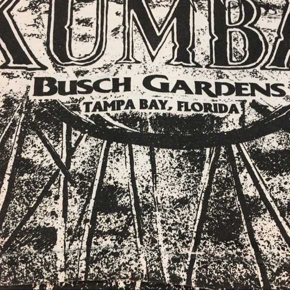 Vtg single stitch Kumba roller coaster all over print T-shirt - Picture 9 of 12